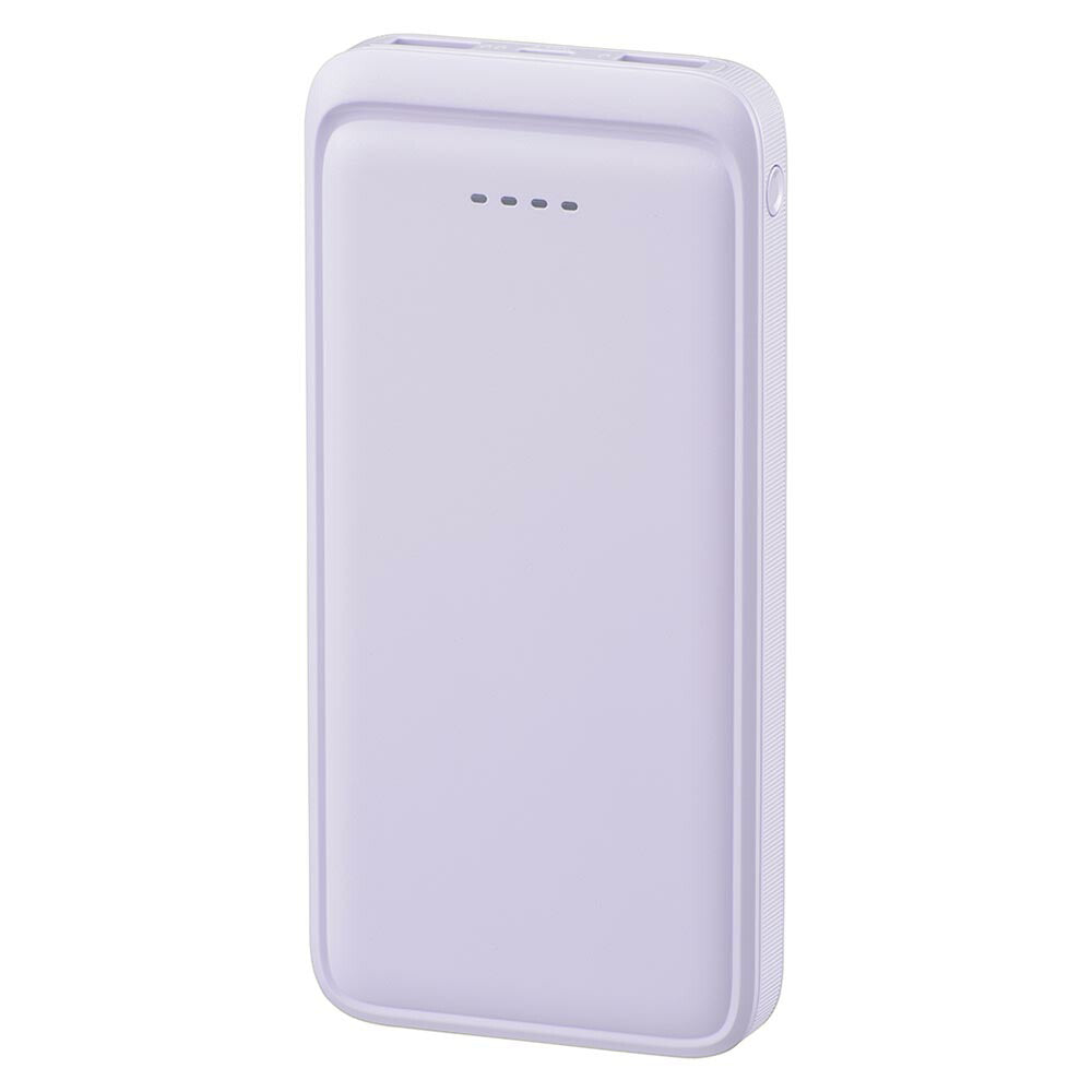 モバイルバッテリー（10000mAh/スマホ充電2回/3台同時充電可/USB AtoCケーブル付/ラベンダーミスト）_05-0805_SMP-MB100-PU_OHM（オーム電機）