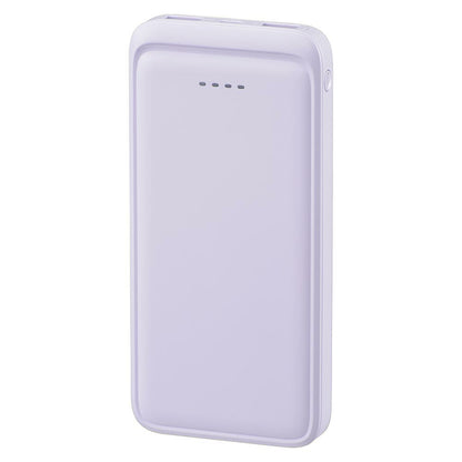 モバイルバッテリー（10000mAh/スマホ充電2回/3台同時充電可/USB AtoCケーブル付/ラベンダーミスト）_05-0805_SMP-MB100-PU_OHM（オーム電機）