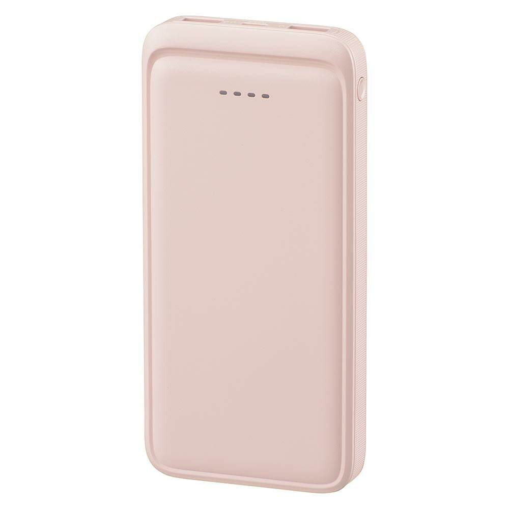 モバイルバッテリー（10000mAh/スマホ充電2回/3台同時充電可/USB AtoCケーブル付/シュガーピンク）_05-0806_SMP-MB100-PK_OHM（オーム電機）