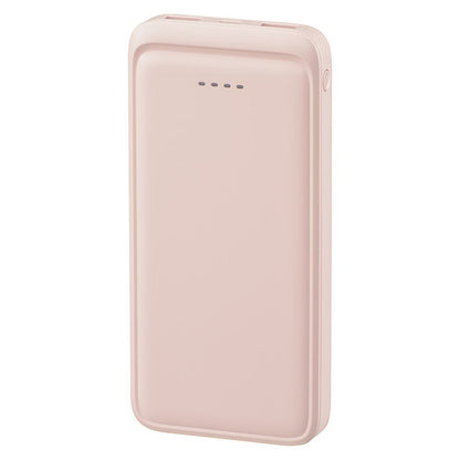 モバイルバッテリー（10000mAh/スマホ充電2回/3台同時充電可/USB AtoCケーブル付/シュガーピンク）_05-0806_SMP-MB100-PK_OHM（オーム電機）