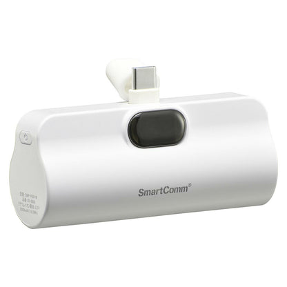 モバイルバッテリー（5000mAh/スマホ充電1回/直差しタイプ/USB CtoCケーブル付/ホワイト）_05-0808_SMP-PI50-W_OHM（オーム電機）
