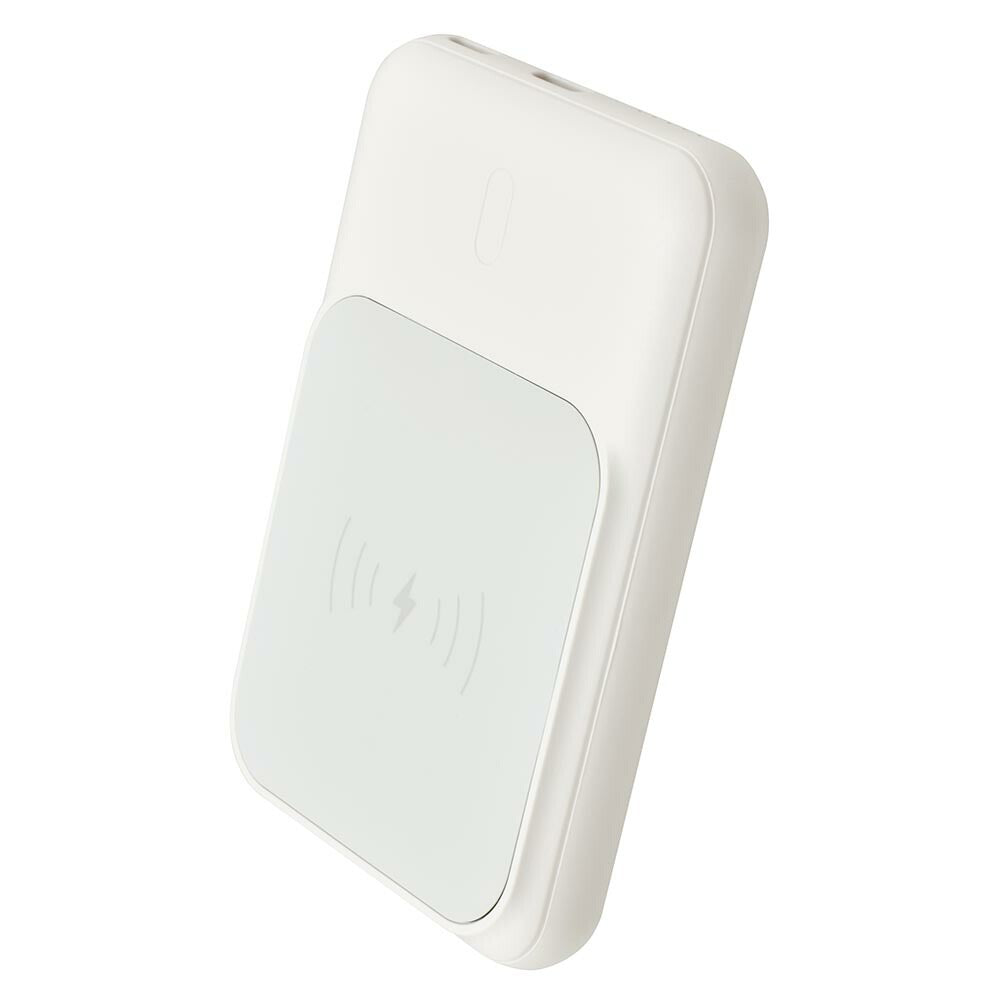 マグネットモバイルバッテリー（MagSafe対応/マグネット式ワイヤレス充電/iPhone、Android用/ホワイト）_05-1197_SMP-JV651_OHM（オーム電機）