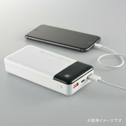 モバイルバッテリー（20000mAh/65W/PD規格対応/20V 3.25A対応/3台同時充電可能/ホワイト）_05-1200_SMP-JV653_OHM（オーム電機）