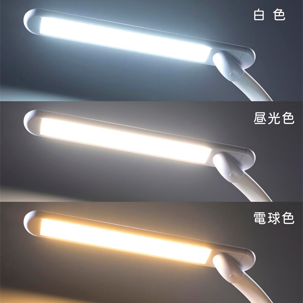 LEDデスクライト（タッチ式無段階調光・3段階調色/フレキシブルアーム/右・左利き用/Ra95/825 lm/14W/ホワイト）_06-1949_ODS-LDCR95K-W_OHM（オーム電機）