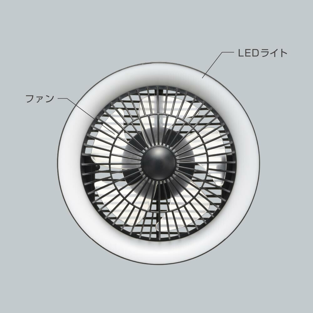 ファン付きLEDレールライト（10W/270 lm/ブラック）_06-5024_ORL-FL01-K_OHM（オーム電機）