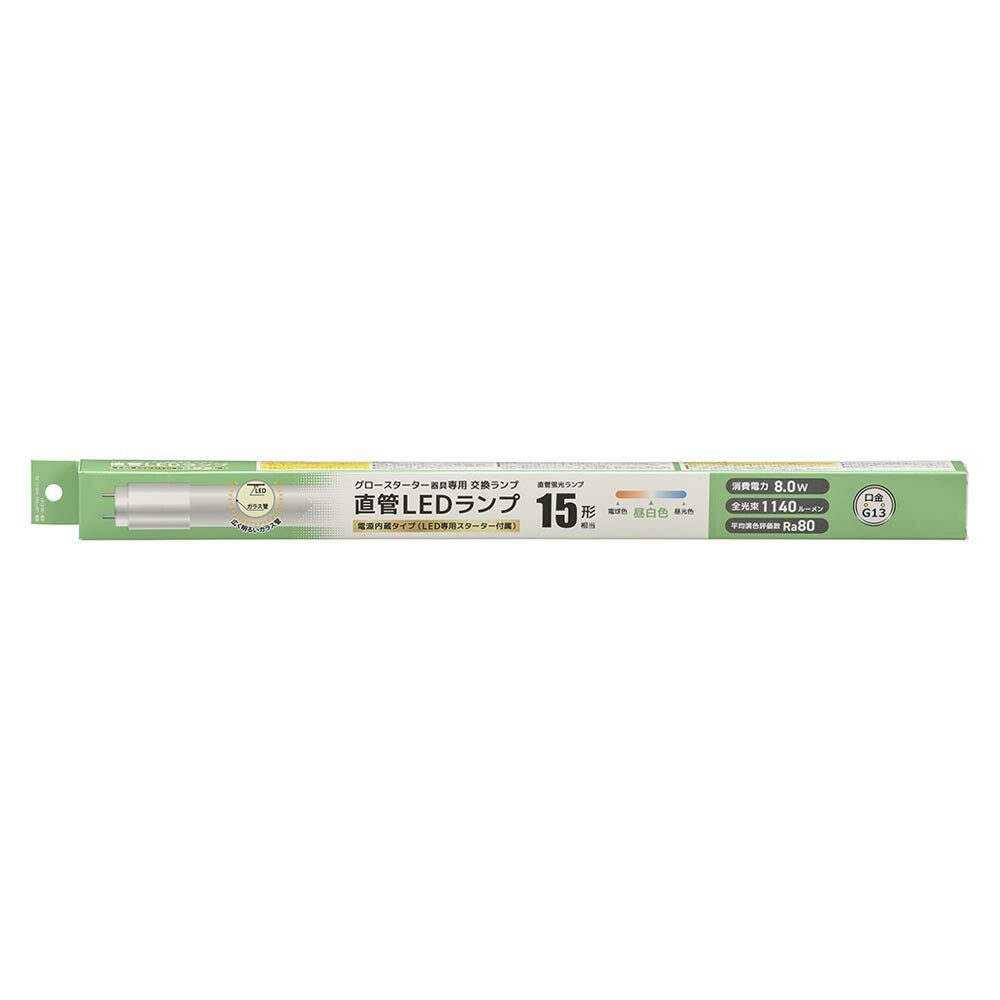 直管形LEDランプ（15形/昼白色/1140 lm/8W/片側給電）_06-5191_LDF15SS･N/8/11 7C_OHM（オーム電機）