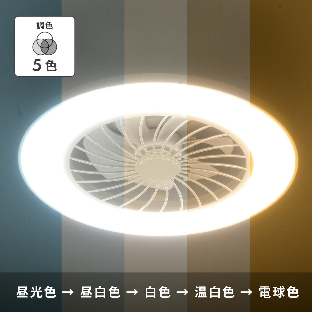 ファン付きLEDシーリングライト（12畳/調光5段階/調色5色/風量6段階/白）_06-5248_LE-YF49T12Y-W_OHM（オーム電機）