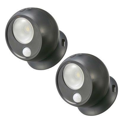 LEDセンサーボールライト（明暗＋人感センサー/100 lm/昼光色/単4形×3本使用/IP65/ブラック/2個入）_06-5269_LT-SOW10-K 2P_OHM（オーム電機）