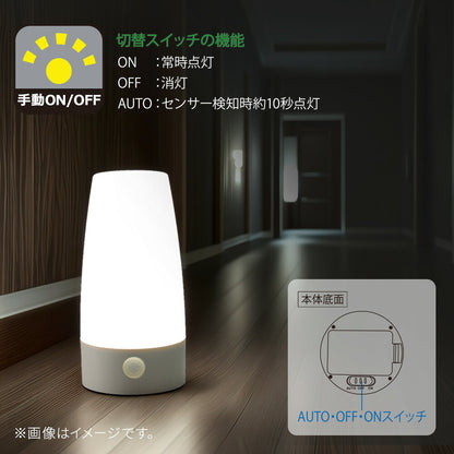 LEDセンサーライト（明暗＋人感センサー付/単4形×3本使用/昼光色/30 lm）_06-5273_NIT-BHA4DW_OHM（オーム電機）