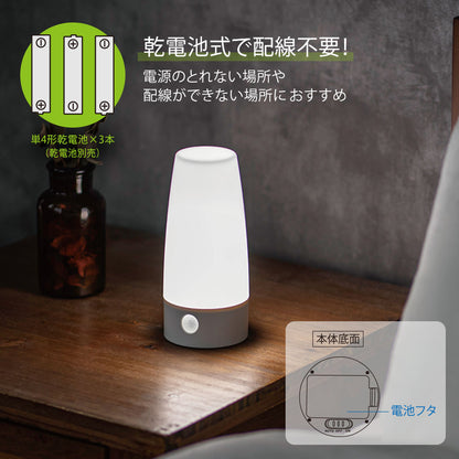 LEDセンサーライト（明暗＋人感センサー付/単4形×3本使用/昼光色/30 lm）_06-5273_NIT-BHA4DW_OHM（オーム電機）