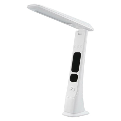 LEDデスクライト（450 lm/昼光色/無段階調光/時計と日付表示/10W/ホワイト）_06-5274_DS-L45FD-W_OHM（オーム電機）