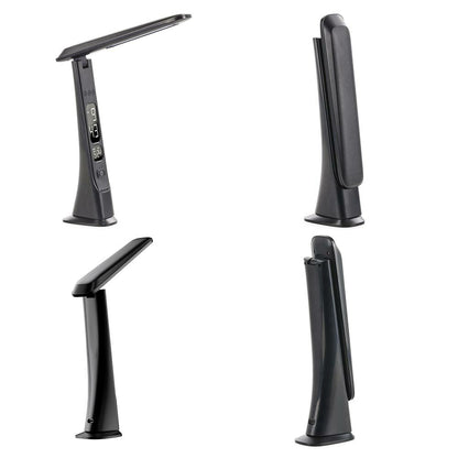 LEDデスクライト（450 lm/昼光色/無段階調光/時計と日付表示/10W/ブラック）_06-5275_DS-L45FD-K_OHM（オーム電機）