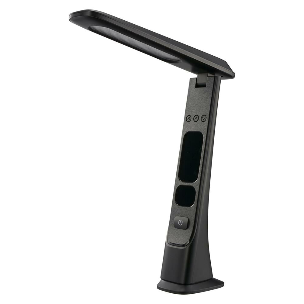 LEDデスクライト（450 lm/昼光色/無段階調光/時計と日付表示/10W/ブラック）_06-5275_DS-L45FD-K_OHM（オーム電機）