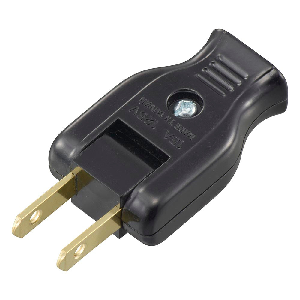 ムービープラグ（補修用/1500Wまで/15A-125V/ブラック/パッケージ無）_06-5352_HS-HMVP/K_OHM（オーム電機）