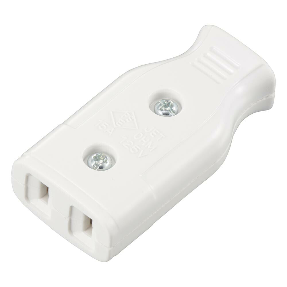 差込みボディ（コード延長用/補修用/1500Wまで/15A-125V/ホワイト/パッケージ無）_06-5366_HS-HHB/W_OHM（オーム電機）