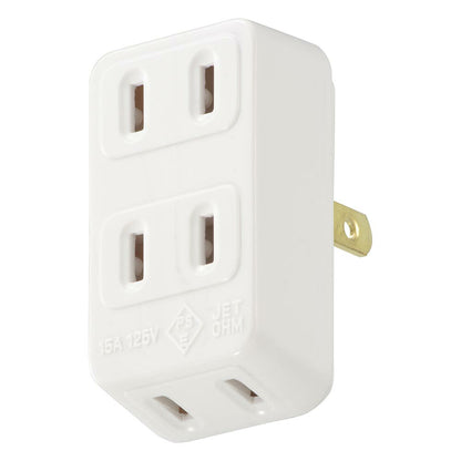 3口タップ（1500Wまで/15A-125V/ホワイト）_06-5381_HS-HL3/W_OHM（オーム電機）