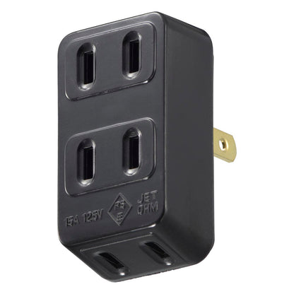3口タップ（1500Wまで/15A-125V/ブラック）_06-5382_HS-HL3/K_OHM（オーム電機）