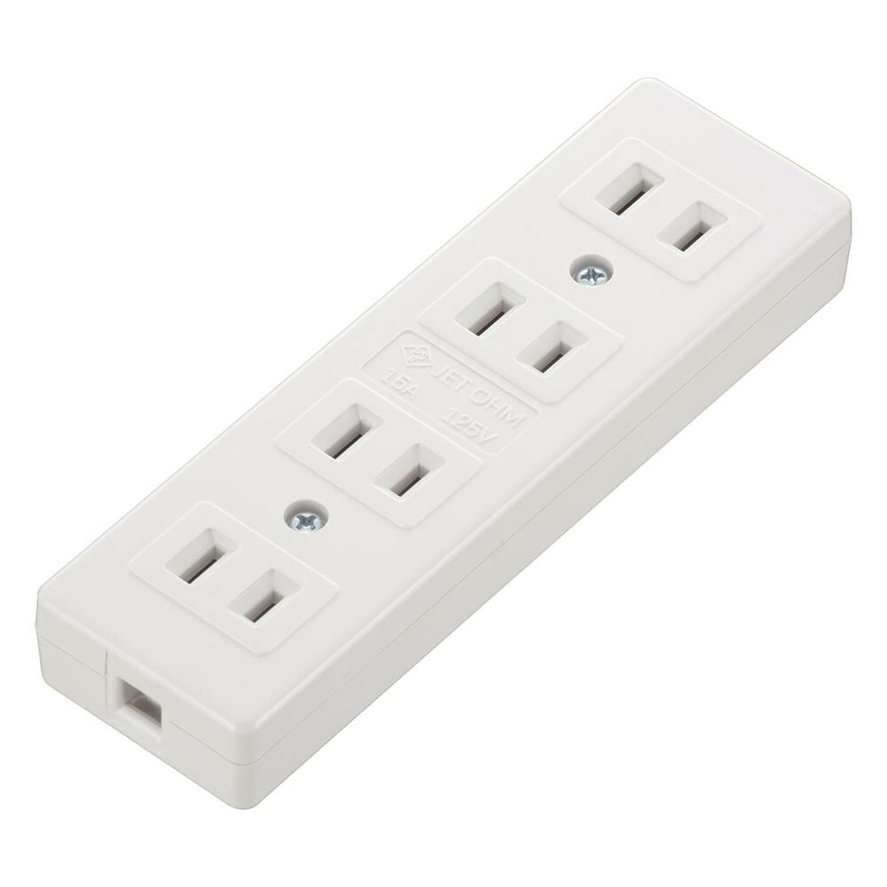 テーブルタップ（4口/補修用/1500Wまで/15A-125V/ホワイト）_06-5389_HS-HLTT4/W_OHM（オーム電機）