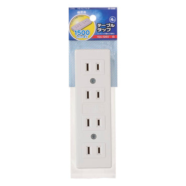 テーブルタップ（4口/補修用/1500Wまで/15A-125V/ホワイト）_06-5389_HS-HLTT4/W_OHM（オーム電機）