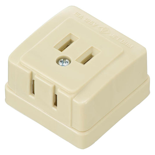 L型ダブルコンセント（2口/露出配線用/1500Wまで/15A-125V/ホワイト）_06-5399_HSｰRL2/P_OHM（オーム電機）