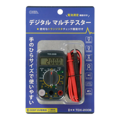 デジタルマルチテスター（手のひらサイズ/006P乾電池×1個付属）_06-5403_TDX-200B_OHM（オーム電機）