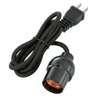 コード付ソケット（コンセント－E26/コード1m/黒）_06-5436_HS-L26PL/K_OHM（オーム電機）