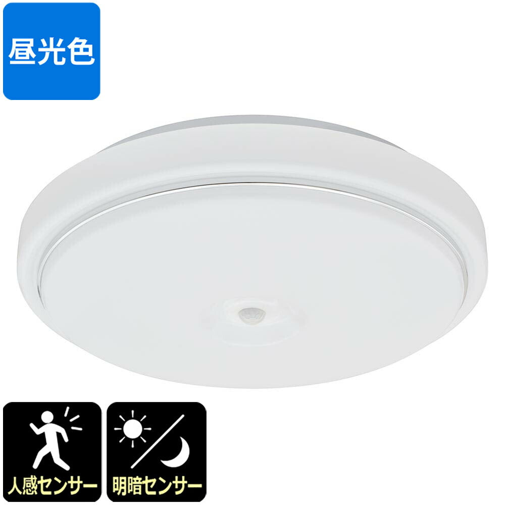 LED内玄関灯（人感・明暗センサー付/直径300mm/2300 lm/昼光色/18W）_06-5570_LT-Y18D-GB-PIR_OHM（オーム電機）