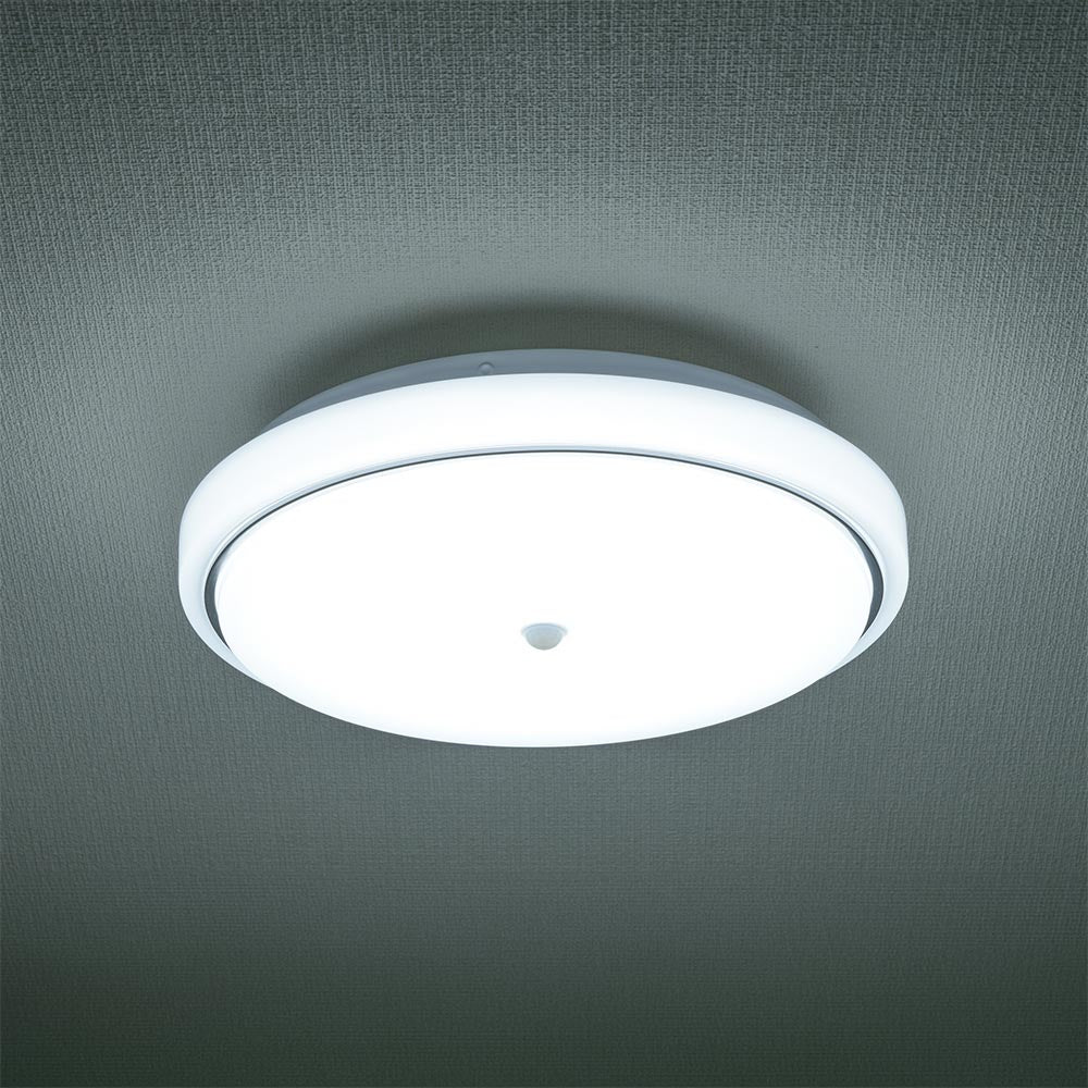 LED内玄関灯（人感・明暗センサー付/直径300mm/2300 lm/昼光色/18W）_06-5570_LT-Y18D-GB-PIR_OHM（オーム電機）
