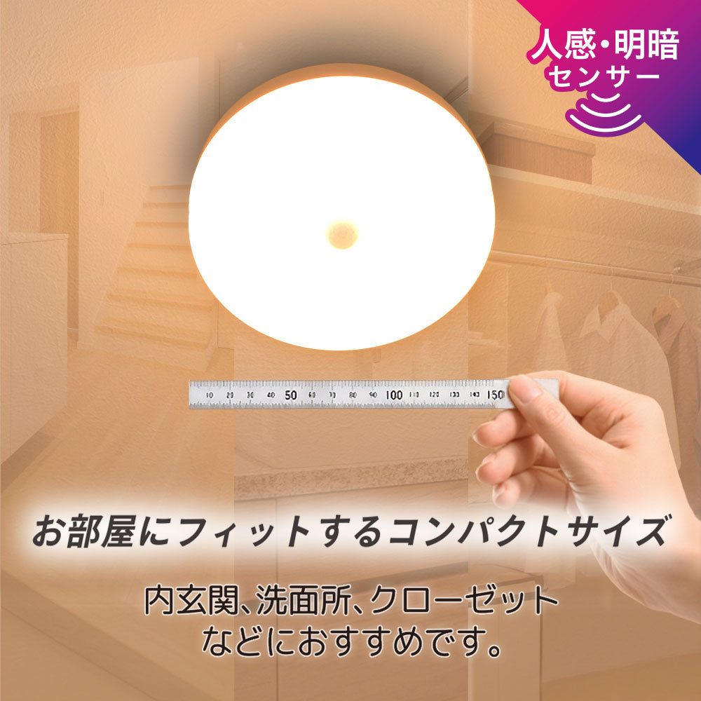 LEDミニシーリングライト（明暗・人感センサー付き/ボール電球60形相当/810 lm/6.7W/電球色）_06-5633_LE-Y7LG-PIR_OHM（オーム電機）