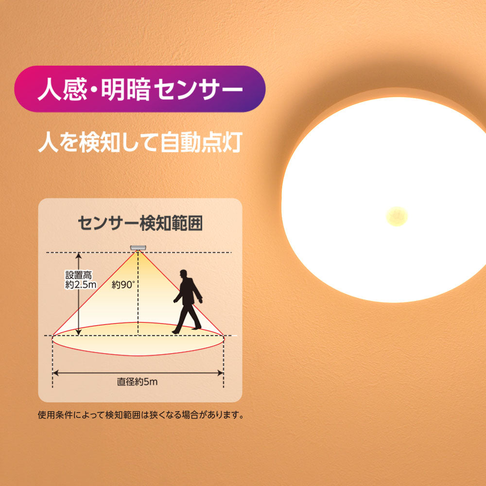 LEDミニシーリングライト（明暗・人感センサー付き/ボール電球100形相当/1520 lm/12.8W/電球色）_06-5635_LE-Y13LG-PIR_OHM（オーム電機）