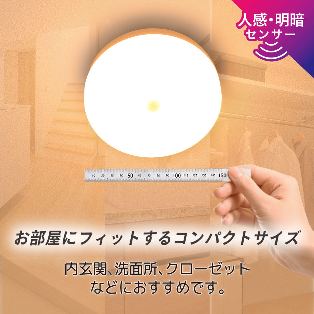 LEDミニシーリングライト（明暗・人感センサー付き/ボール電球100形相当/1520 lm/12.8W/電球色）_06-5635_LE-Y13LG-PIR_OHM（オーム電機）