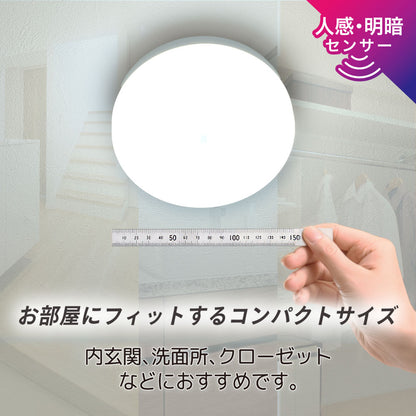 LEDミニシーリングライト（明暗・人感センサー付き/ボール電球100形相当/1520 lm/12.8W/昼光色）_06-5636_LE-Y13DG-PIR_OHM（オーム電機）