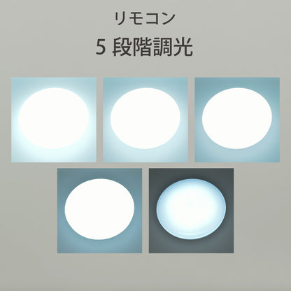 LEDシーリングライト（12畳用/直径40cm/調光5段階/昼光色/5100 lm/37W）_06-5977_LE-YH37D12Y-W40_OHM（オーム電機）
