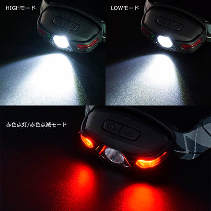 センサー付ヘッドライト（350 lm/USB充電式/連続点灯2～4時間/保護等級IPX4）_08-0943_LC-CS35A7_OHM（オーム電機）