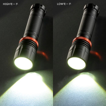 LEDフラッシュライト（200 lm/連続使用MAX15h/保護等級IPX6/単3形×1本使用/ブラック）_08-1074_LH-VB200Z-K_OHM（オーム電機）