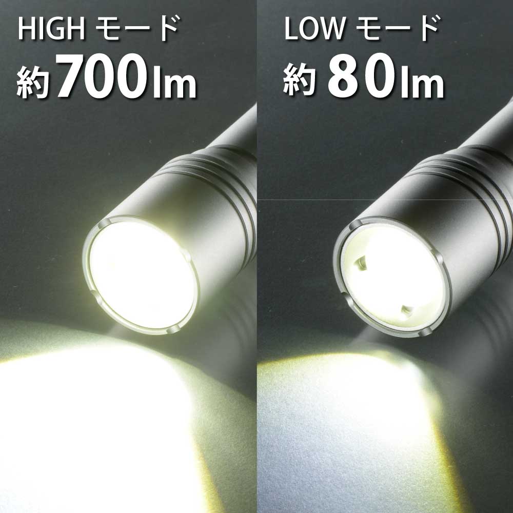 LEDフラッシュライト（700 lm/連続使用2ー18時間/保護等級IPX4/単4形×3本使用）_08-1094_LHA-VX3A3-MS_OHM（オーム電機）