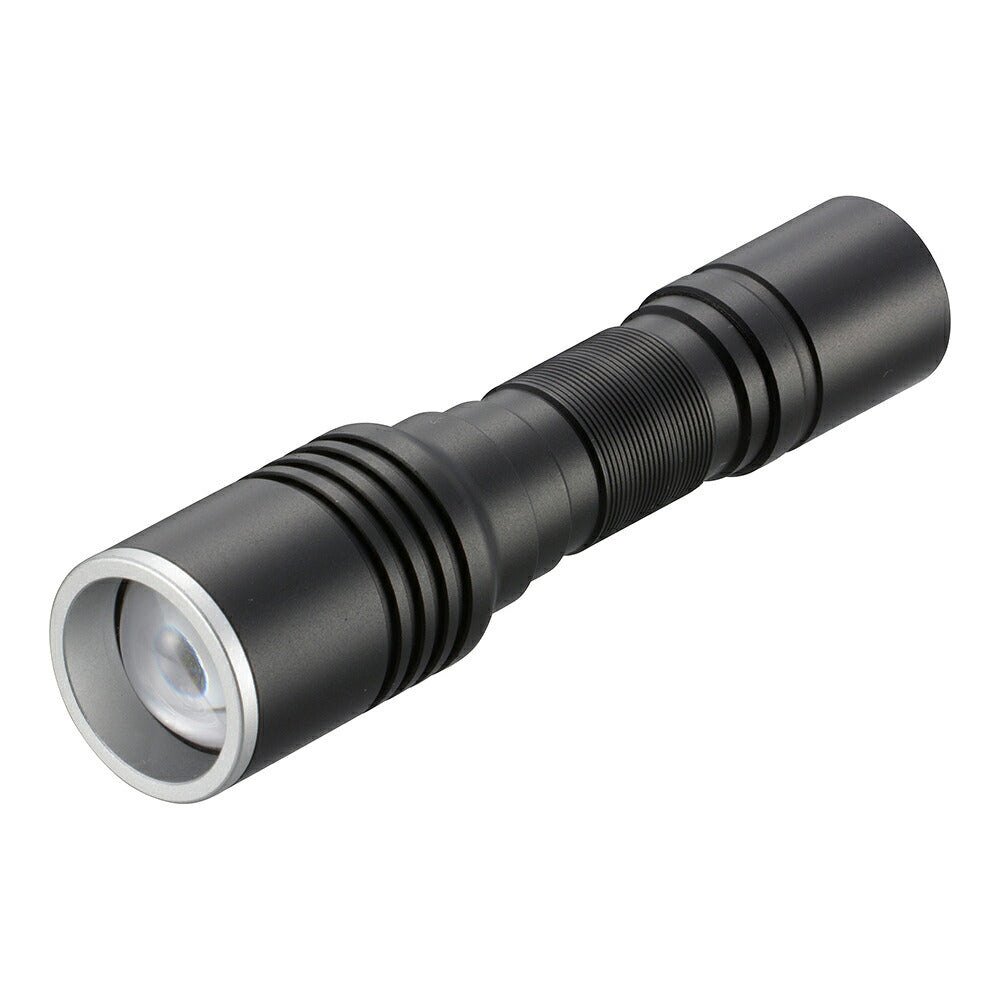 遠射光LEDフラッシュライト（照射距離318m/280 lm/連続使用2.5ー12.5時間/保護等級IPX4/単3形×1本使用）_08-1354_LHA-LD2A1F-K_OHM（オーム電機）