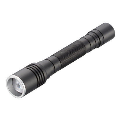 遠射光LEDフラッシュライト（照射距離434m/470 lm/連続使用3.5ー15時間/保護等級IPX4/単3形×2本使用）_08-1355_LHA-LD2A2F-K_OHM（オーム電機）