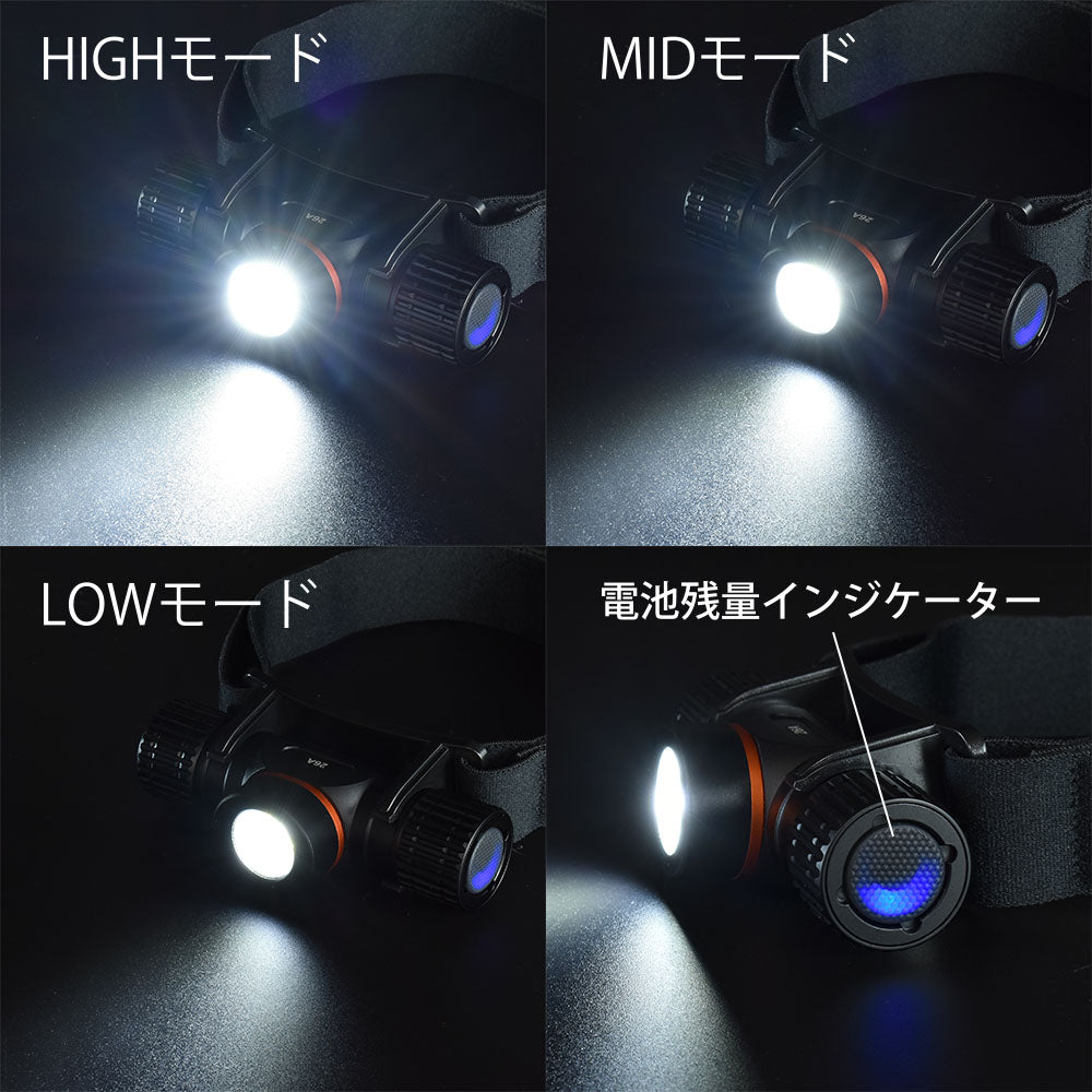充電式ヘッドライト（保護等級IPX4/リチウムイオン電池付属）_08-1394_LC-HUS1300-K_OHM（オーム電機）