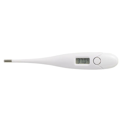 電子体温計（予測・実測式/予測検温15秒/測定精度±0.1℃/オートパワーオフ/収納ケース付/ボタン電池LR41付属/ホワイト）_08-1437_MT418-Y_OHM（オーム電機）