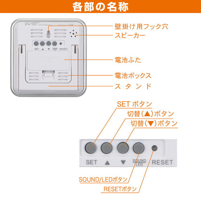 温湿度計（インフルエンザ・熱中症注意機能付/単4形×2本使用/ホワイト）_08-1553_TEM-301-W_OHM（オーム電機）