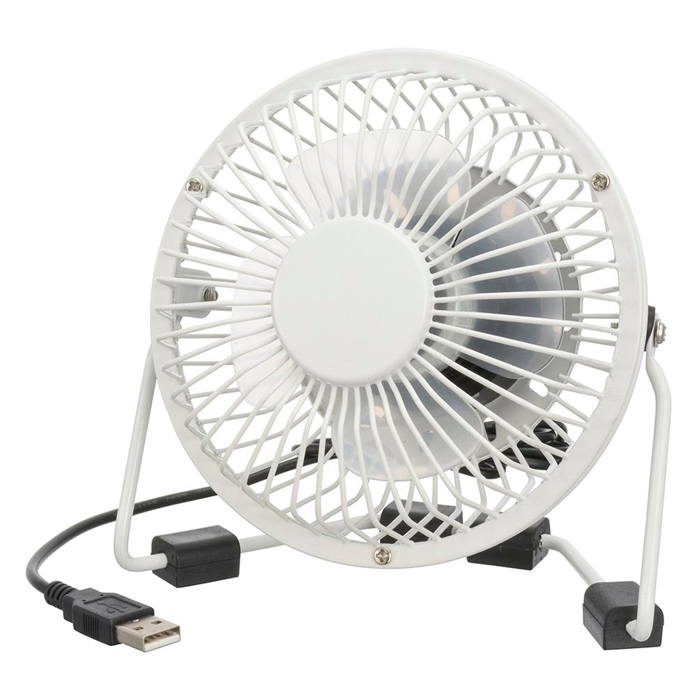 マグネットファン（USB電源/4枚羽根/風向調整/2W/コード長1.1m/ホワイト）_08-1612_KIS-U10TPMM-W_OHM（オーム電機）