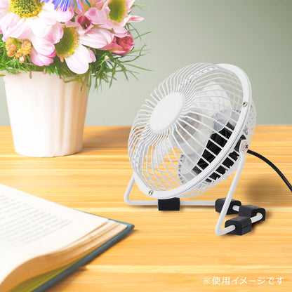 マグネットファン（USB電源/4枚羽根/風向調整/2W/コード長1.1m/ホワイト）_08-1612_KIS-U10TPMM-W_OHM（オーム電機）