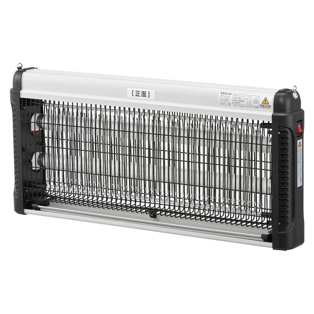 電撃殺虫器（使用誘虫灯FL15BL×2本/電源スイッチ付/屋内専用/コード1.8m/吊り下げ設置）_08-1618_OBK-GH130B_OHM（オーム電機）