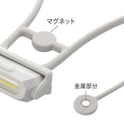 ウォーキングライト 首かけ式（25 lm/保護等級IPX4/単4形×1本使用/360度回転/マグネット付/白色）_08-1681_LH-N25A7-W_OHM（オーム電機）
