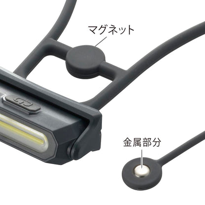ウォーキングライト 首かけ式（25 lm/保護等級IPX4/単4形×1本使用/360度回転/マグネット付/グレー）_08-1682_LH-N25A7-H_OHM（オーム電機）