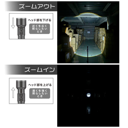 LEDアルミ懐中ライト（250 lm High時/単3形×1本・2本使用/保護等級 IPX4）_08-1714_LHA-P25A5_OHM（オーム電機）