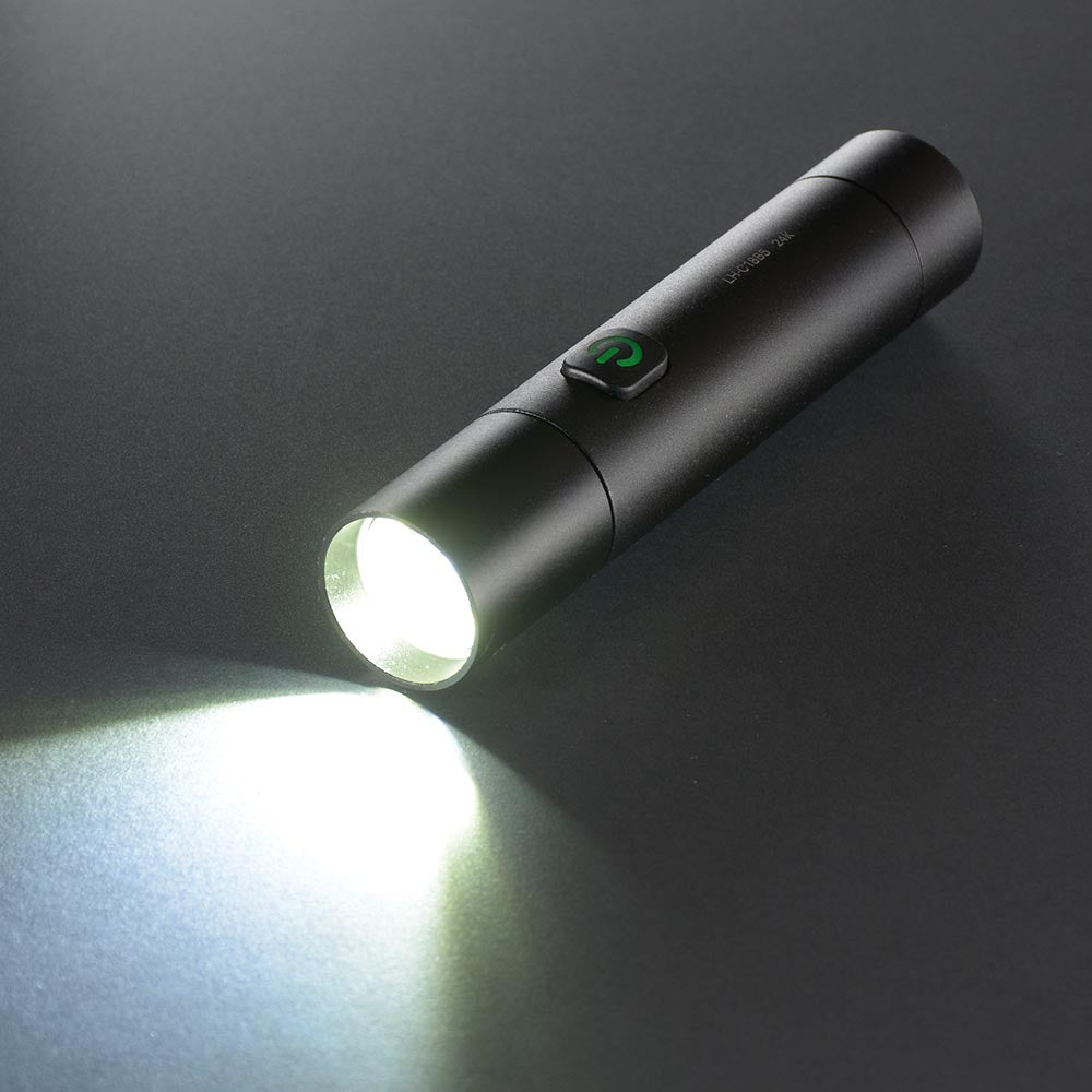 充電式LEDライト（ズーム機能/USB充電式/防水保護IPX3/連続点灯3時間 Low/180 lm High/白色LED）_08-1720_LH-C18B5_OHM（オーム電機）