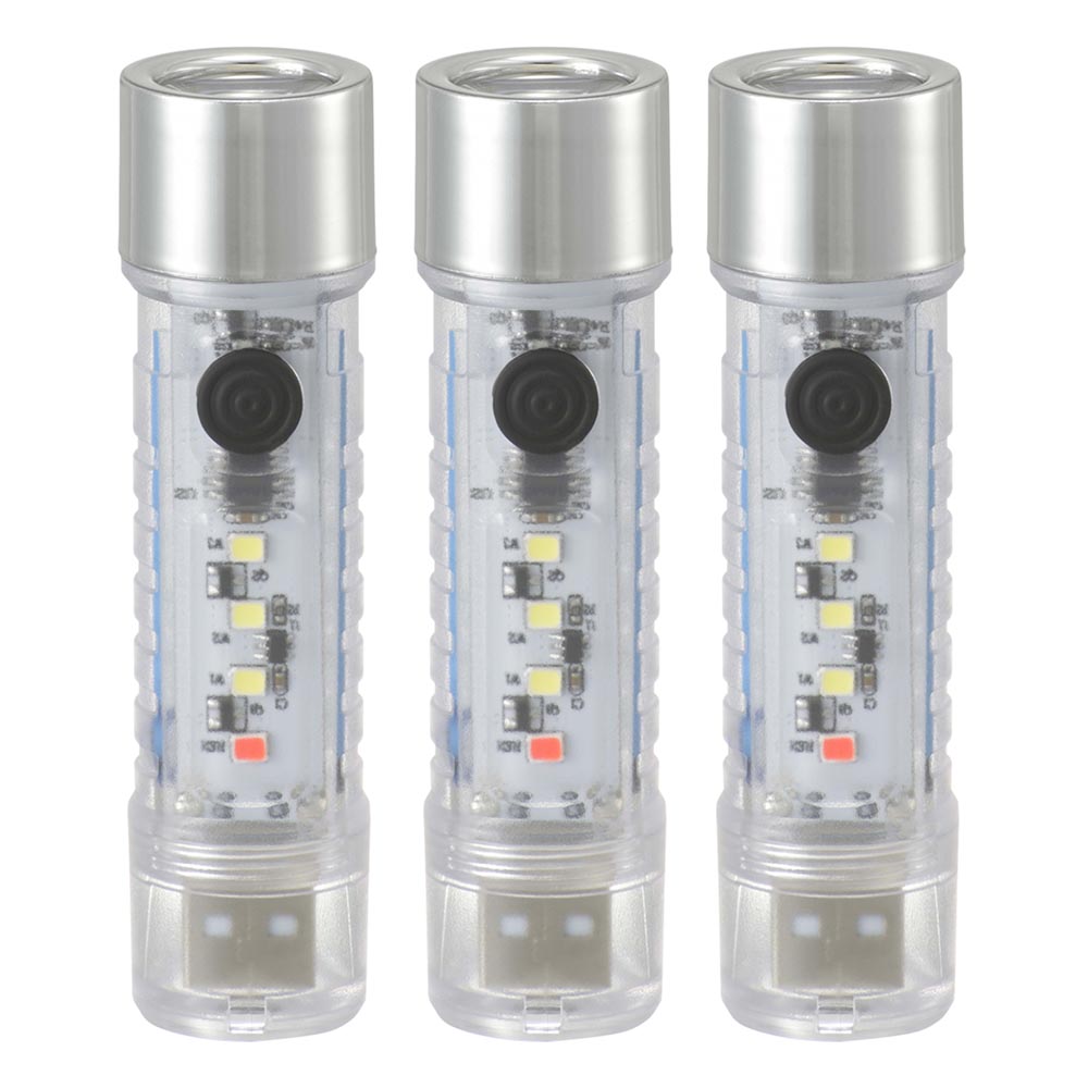 LEDスケルトンライト（USB充電式 Type-A/110 lm/ライト・ランタンモード切替/3個入）_08-1734_LH-C10A5-3P_OHM（オーム電機）