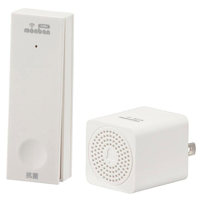 monban CUBE II ワイヤレスチャイムセット 自家発電式押しボタン送信機＋MINI電池レスAC電源式受信機_08-1901_OCH-ECOT-MINIACR25_OHM（オーム電機）